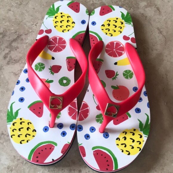 NWOT Kate Spade Fruit Flip Flops Womens Size 7 - Picture 2 of 5